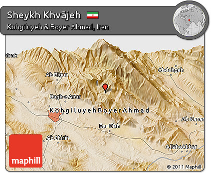 Satellite 3D Map of Sheykh Khvājeh