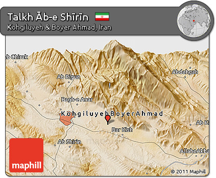 Satellite 3D Map of Talkh Āb-e Shīrīn