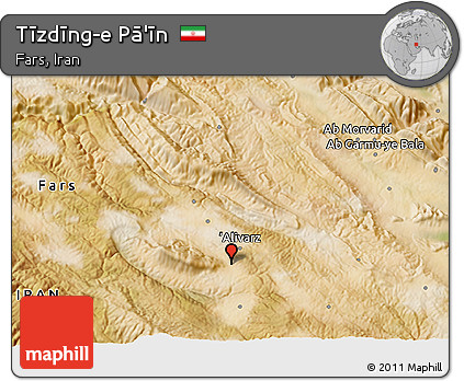 Satellite 3D Map of Tīzdīng-e Pā'īn