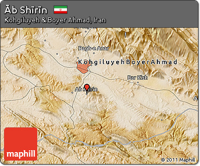 Satellite 3D Map of Āb Shīrīn