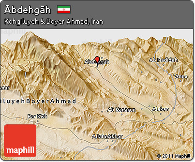 Satellite 3D Map of Ābdehgāh