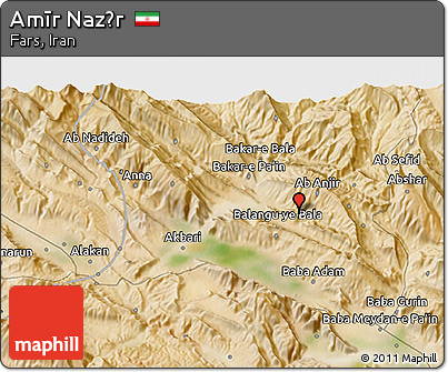 Satellite 3D Map of Amīr Naz̄r