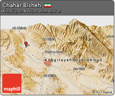 Satellite 3D Map of Chahār Bīsheh