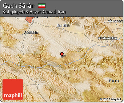 Satellite 3D Map of Gach Sārān