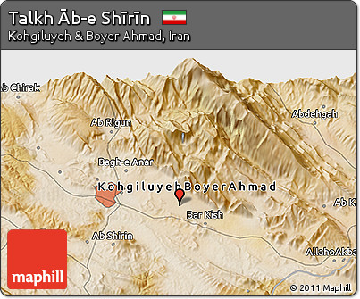 Satellite 3D Map of Talkh Āb-e Shīrīn