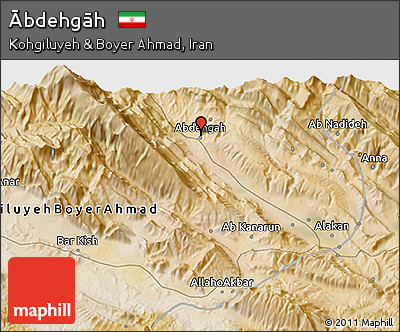 Satellite 3D Map of Ābdehgāh