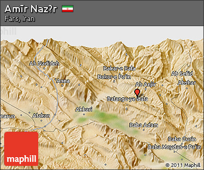 Satellite 3D Map of Amīr Naz̄r