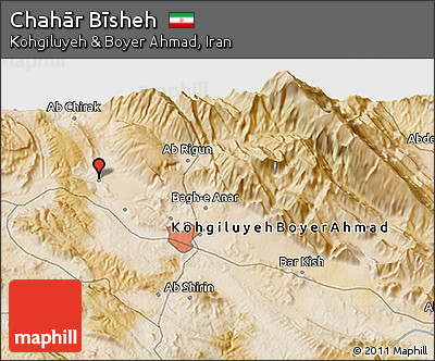 Satellite 3D Map of Chahār Bīsheh