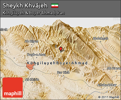 Satellite 3D Map of Sheykh Khvājeh
