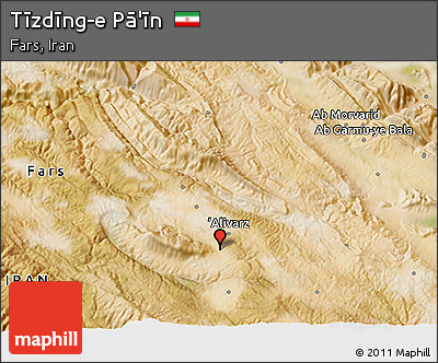 Satellite 3D Map of Tīzdīng-e Pā'īn