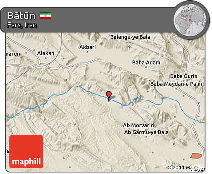 Shaded Relief 3D Map of Bātūn