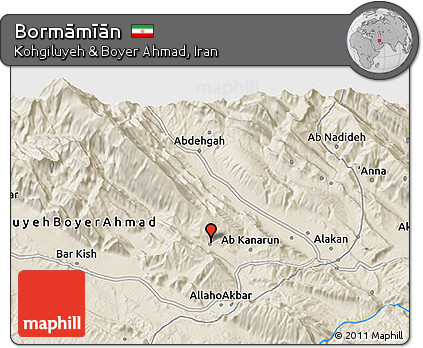 Shaded Relief 3D Map of Bormāmīān