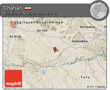 Shaded Relief 3D Map of Chāhān