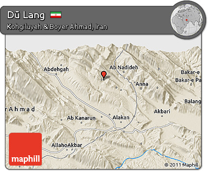 Shaded Relief 3D Map of Dū Lang