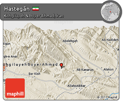Shaded Relief 3D Map of Hastegān