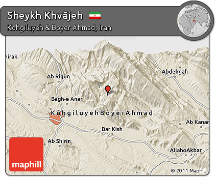 Shaded Relief 3D Map of Sheykh Khvājeh