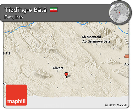 Shaded Relief 3D Map of Tīzdīng-e Bālā