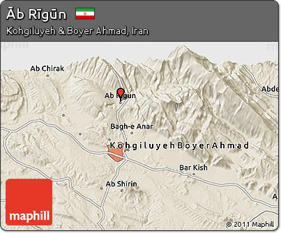 Shaded Relief 3D Map of Āb Rīgūn