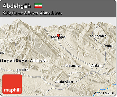 Shaded Relief 3D Map of Ābdehgāh