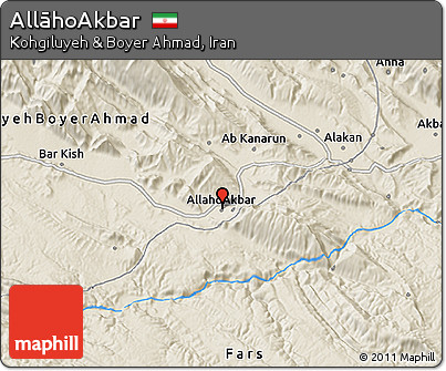Shaded Relief 3D Map of AllāhoAkbar