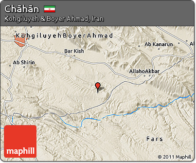 Shaded Relief 3D Map of Chāhān