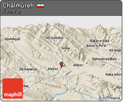 Shaded Relief 3D Map of Chālmūreh