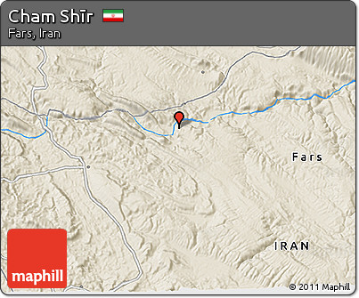 Shaded Relief 3D Map of Cham Shīr