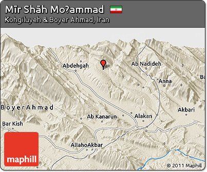Shaded Relief 3D Map of Mīr Shāh Moḩammad
