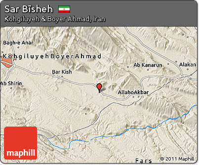 Shaded Relief 3D Map of Sar Bīsheh