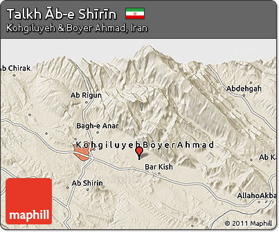 Shaded Relief 3D Map of Talkh Āb-e Shīrīn