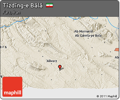 Shaded Relief 3D Map of Tīzdīng-e Bālā