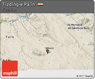 Shaded Relief 3D Map of Tīzdīng-e Pā'īn