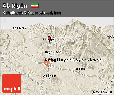 Shaded Relief 3D Map of Āb Rīgūn