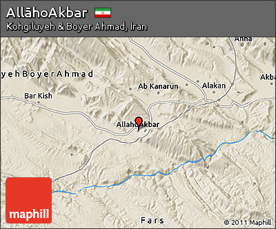 Shaded Relief 3D Map of AllāhoAkbar