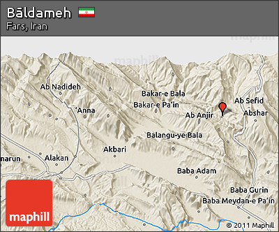 Shaded Relief 3D Map of Bāldameh