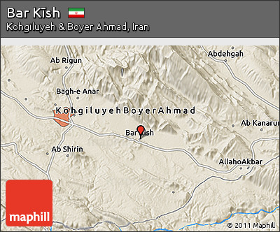 Shaded Relief 3D Map of Bar Kīsh