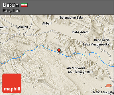 Shaded Relief 3D Map of Bātūn