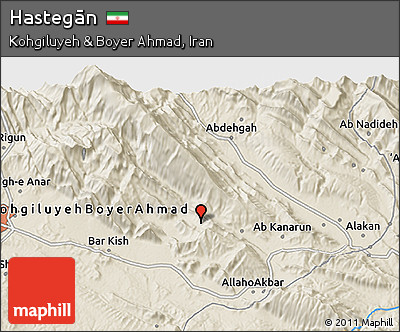 Shaded Relief 3D Map of Hastegān