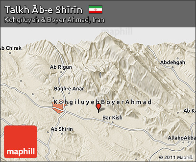 Shaded Relief 3D Map of Talkh Āb-e Shīrīn