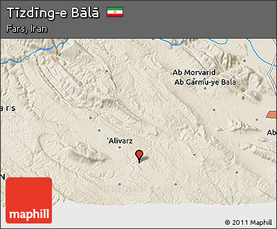 Shaded Relief 3D Map of Tīzdīng-e Bālā