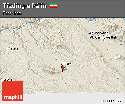 Shaded Relief 3D Map of Tīzdīng-e Pā'īn
