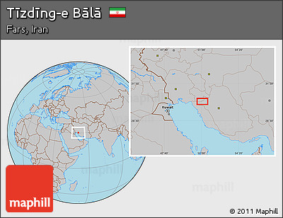 Gray Location Map of Tīzdīng-e Bālā