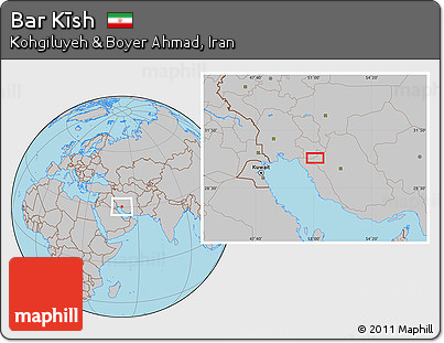 Gray Location Map of Bar Kīsh