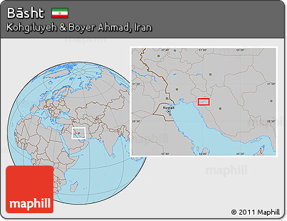 Gray Location Map of Bāsht