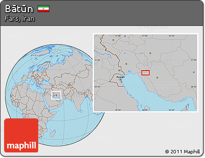 Gray Location Map of Bātūn