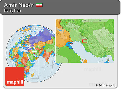 Political Location Map of Amīr Naz̄r