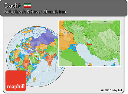 Political Location Map of Dasht