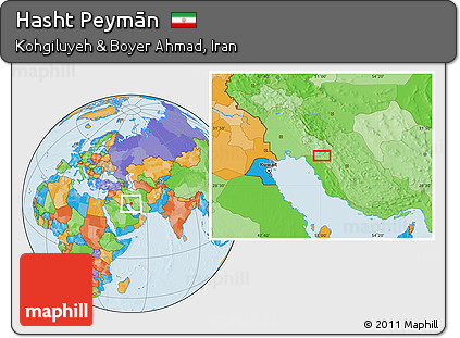 Political Location Map of Hasht Peymān