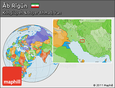 Political Location Map of Āb Rīgūn