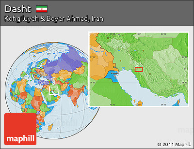 Political Location Map of Dasht